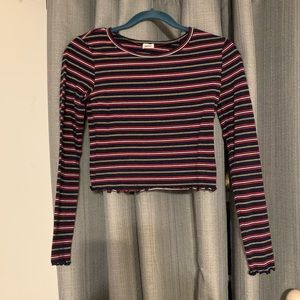 Garage stripped crop top